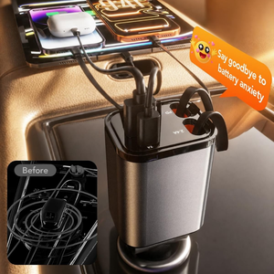<span class=keywords><strong>Cargador</strong></span> Rápido para Auto con <span class=keywords><strong>4</strong></span> Puertos de Encendedor de 12V para Cargar Múltiples Dispositivos Simultáneamente, Compatible con Galaxy y Pixel - Product Image 4
