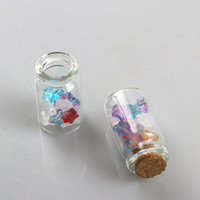 Botol kaca amber bening parfum botol kaca tubular mini, 2ml 5ml 10ml 15ml 20ml dengan sumbat gabus kayu