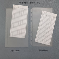 Vente en gros Enveloppes givrées personnalisées, étanches, durables, robustes, à 6 trous, sans fermeture éclair, avec ouverture latérale, en pvc A6