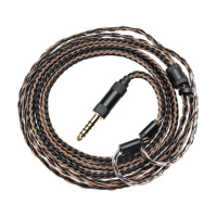 Câble d'écouteurs HiFi 16 cœurs OCC plaqué argent 2Pin0.78 équilibré 4.4mm IEM Câble de remplacement de mise à niveau adapté à KZ 64audio Moondrop