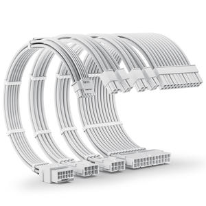 Asiahorse PCIE 5.0延長ケーブルキット電源ケーブルスリーブAtx 24ピン * 1 + 8(4 + 4) ピン * <span class=keywords><strong>2</strong></span> +(12 + 4/<span class=keywords><strong>3</strong></span>*8ピン) * 1延長ケーブル - Product Image 1