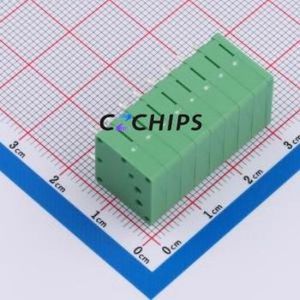 DB241R-3.5-8P-GN Spring Terminal Block Bent Lead Through Hole,P=3.5mm Connector 1x8P 3.5mm Green 8P - Product Image 2