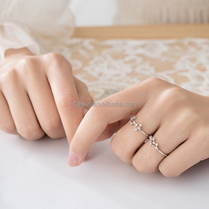 RFJEWEL Etsy الساخن البائع الجملة 925 الاسترليني الفضة مطلي 12 زودياك خاتم أزياء الكريستال حلقة مفتوحة كهدية جميلة - Product Image 5
