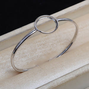 Bracelet en argent S925 Mabei à fond plat, plateau vide pour perle de 15 mm, DIY 5264 - Product Image 1