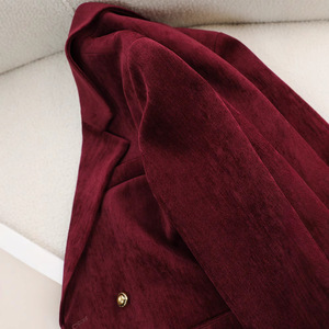 Coffee Colored Women's Corduroy Blazer Solid Color Double Button Loose Fit Casual Korean Style Autumn 2024 - Product Image 5