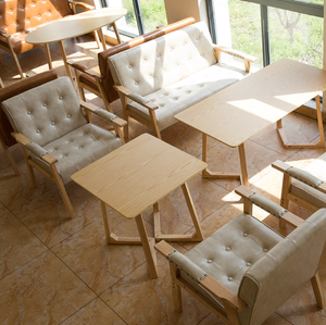 Italiaanse Luxe Moderne Houten Pu Lederen Café Sofa Stoel Eetzaal Restaurant Live Sofa Stoelen Met Armleuning - Product Image 5