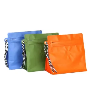 Sachets d'emballage à fond plat recyclables personnalisés en gros pour café et aliments pour animaux de compagnie, 250g 500g, impression par gravure - Product Image 1
