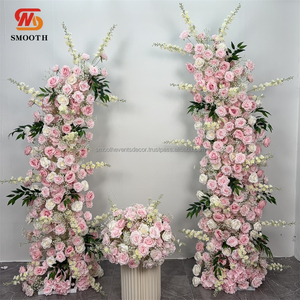ซุ้มแต่งงานตกแต่งดอกไม้สีชมพูทรงโค้ง ขายดี พร้อมเสาดอกไม้ประดิษฐ์ สำหรับงานแต่งงานและงานเลี้ยงที่น่าประทับใจ - Product Image 2