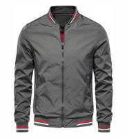 Chaqueta de hombre con cuello vuelto, estilo aviador con cremallera, para otoño, top deportivo, uniforme de béisbol