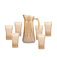 Ensemble de boissons en verre, 7 pièces, couleur pulvérisée de haute qualité, base spéciale, pichet et gobelet