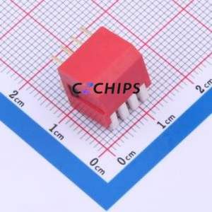 DP-04-R-T DIP Switch Through hole Component (THT) Switch Piano Key Single Pole Single Throw 4 2.54mm - Product Image 2