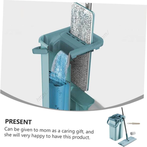 Mopa Plana de Alta Gama para el Hogar con Cubeta, Lavado de Pisos sin Esfregar, Uso Húmedo y Seco, Microfibra Giratoria Retráctil - Product Image 5