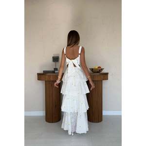 Vestido Casual Amarillo de Tirantes Finos con Lazo en la Espalda, Corte A, Cintura Natural, Transpirable, Ideal para Fiestas y Celebraciones, Venta al por Mayor - Product Image 1