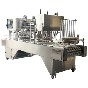 Automatic ice cube water plastic cup filling and sealing machine with UV light