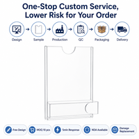 Cadre photo en acrylique transparent personnalisé, boîte à fentes pour cartes monobloc, cadre d'affichage publicitaire