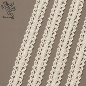 Forros para Ataúdes de Estilo Americano, Color Crema, de Algodón y Poliéster, con Ribete de Encaje de Ganchillo y Bordes Ondulados, Textil Funerario al por Mayor - Product Image 1