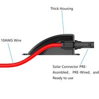 Kit de raccordement solaire étanche IP68 sans perçage en ABS avec double entrée de câble, boîte de jonction pour montage sur toit pour camping-car et caravane