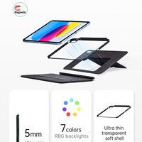 Étui clavier pour iPad 10 personnalisable, détachable, étanche et antichoc, avec support pour stylet et pavé tactile rétroéclairé, nouveau produit
