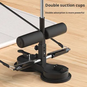 Nouvel appareil d'entraînement abdominal 2-en-1 Yongkang : aide à la position couchée avec double ventouse en cuir et ballon de boxe, équipement de fitness intérieur avec corde de traction - Product Image 4