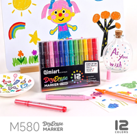 LANGUO – ensemble de marqueurs pour tableau blanc, 36 couleurs, stylos effaçables à sec, pointe fine, faible odeur, fournitures de papeterie pour bureau et école