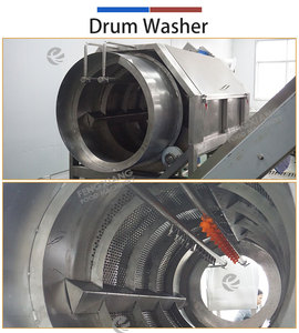 FENGXIANG Ginger Drum Washer Machine 1-2 T/H Customizable Drum and <b>Spray</b> Removes Mud Sludge for Vegetable Processing Plant - Product Image 3