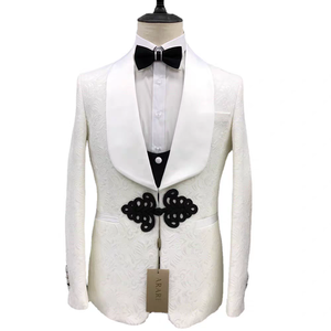 Morili Costumes de fête de <span class=keywords><strong>mariage</strong></span> brodés à un bouton <span class=keywords><strong>pour</strong></span> <span class=keywords><strong>homme</strong></span> O Neck 3 Pieces Suit Slim Fit MMSB54 - Product Image 1