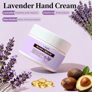 Crème pour les <span class=keywords><strong>mains</strong></span> à la lavande et au beurre de karité, hydratation intense, éclaircissante, réparatrice pour les <span class=keywords><strong>mains</strong></span> <span class=keywords><strong>sèches</strong></span>, rugueuses et les cuticules, convient à tous les types de peau - Product Image 2