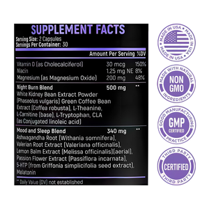 Private Label Extra Strength Nature Herbal Night Time Fat Burner Slim Capsule <strong>Supplement</strong> for <strong>Weight</strong> <strong>Loss</strong> with Ashwangandha Root - Product Image 6