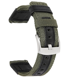 Bracelet de montre en toile de voile imperméable à dégagement rapide avec doublure en cuir véritable 18mm 20mm 22mm 24mm pour montre connectée - Product Image 5