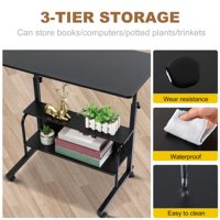 Bureau d'angle moderne personnalisé pour petit espace, bureau d'ordinateur mobile sur roulettes avec hauteur réglable - Conception pour bureau à domicile