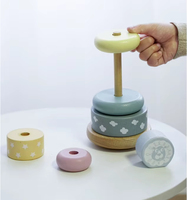 Arc-en-ciel en bois empilable anneau tour jeu blocs bébé Montessori jouets équilibrage pierre roches éducatif apprentissage préscolaire