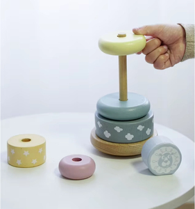 Madeira <span class=keywords><strong>Rainbow</strong></span> Empilhamento Ring Tower Game Blocks Baby Montessori Brinquedos Balancing Stone <span class=keywords><strong>Rocks</strong></span> Educação Pré-Escolar Aprendizagem - Product Image 4
