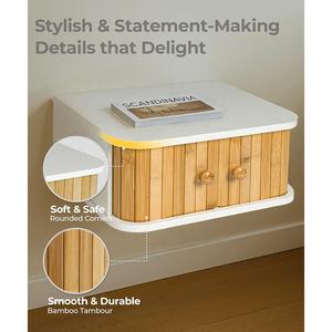 Table de chevet flottante maison meubles de chambre à coucher <span class=keywords><strong>lit</strong></span> en bois tenture latérale murale table de nuit Tables de chevet - Product Image 3