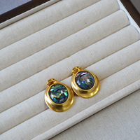 Boucles d'oreilles clous irrégulières en cuivre plaqué or style vintage, vente en gros d'usine, cadeaux pour femmes