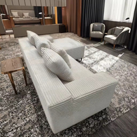 Ensemble de canapé modulaire en flanelle de luxe moderne avec pièce d'angle, design pliable pour chambre à coucher et salon