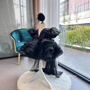 Vestito <span class=keywords><strong>da</strong></span> <span class=keywords><strong>Principessa</strong></span> per Bambine 3-8 Anni, Tutu Viola con Paillettes, Pizzo e Fiocco, per Feste di Compleanno - Product Image 4