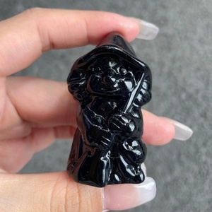 Ingrosso Statuetta di Cristallo Naturale a Forma di Piccolo Mago, Ornamento in Gemma, Decorazione per Stanza Strega, Pietra Curativa per Chakra e Meditazione, Regalo - Product Image 3
