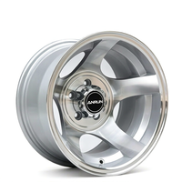 Velg Tempa Kustom Silver Machined Lip 5 Spoke Deep Dish Alloy Rims 16 22 Inch PCD ET Kustom untuk Toyota Subaru DOT/JWL/VIA