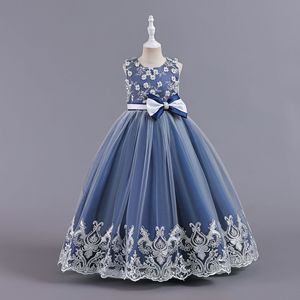 Anni anni damigelle d'onore del gruppo ricamato lungo nuovo pizzo in crêpe perline palla cena abito <span class=keywords><strong>bambina</strong></span> - Product Image 5