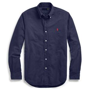 <span class=keywords><strong>Camicia</strong></span> da uomo in tessuto Oxford di puro cotone a maniche lunghe, primaverile e autunnale, stile business casual, <span class=keywords><strong>con</strong></span> logo ricamato a piccolo cavallo. - Product Image 2
