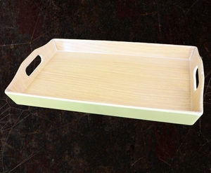 Professional Food Grade Plastic Bread Serving Plate <strong>Tray</strong> Rectangle Classic Pattern <strong>Deep</strong> <strong>Tray</strong> <strong>Handle</strong> Melamine Cake Serving <strong>Tray</strong> - Product Image 1