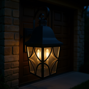 Outdoor Wall Lantern Matte Black Waterproof LED Light Aluminum Alloy <b>Porch</b> Garage <b>Front</b> <b>Door</b> Lighting Clear Glass Wall Mount - Product Image 2