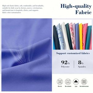 Uniformes Médicos de Lujo de Alta Calidad, Conjuntos de Ropa de Trabajo con Logotipo Personalizado, Uniformes de Enfermería de Tela Tejida para Doctores y Enfermeras - Product Image 4