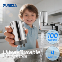 Filtre à eau pour robinet PUREZA Z037 en plastique, haute filtration, installation manuelle facile pour la cuisine et la maison