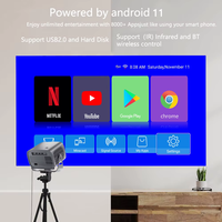 Proyektor Led 390ANSI Mini portabel Android 11, proyektor cerdas luar ruangan HD 4K untuk bioskop rumah kantor Android 11