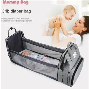 Sac à langer pliable, sac à dos pour maman, grande capacité, sac de voyage multifonctionnel avec port de charge USB - Product Image 1
