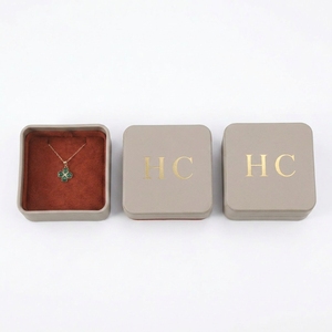 Hot Selling Necklace Box Luxury Lid and Base PU Leather Jewelry Packaging Box Velvet Insert Foil Stamping Custom Logo Wholesale - Product Image 5