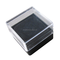 Boutons de manchette Pince à cravate Boîtes Velours Bleu Coin Box Médaille Badge Emblème Cadeau Boîte Épinglette Paquet