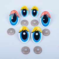 Vente en gros d'yeux en métal de forme ovale de couleur personnalisée pour la fabrication d'animaux, de poupées, de mini-jouets éducatifs pour enfants, bricolage