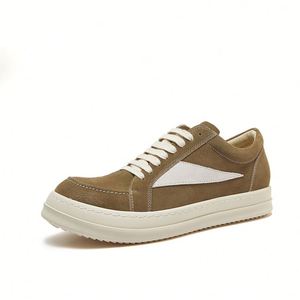 Chaussures pour hommes de qualité supérieure, baskets basses pour femmes, noires, à lacets, de créateur, de luxe, en cuir Owens, à semelle épaisse, chaussures plates décontractées - Product Image 6